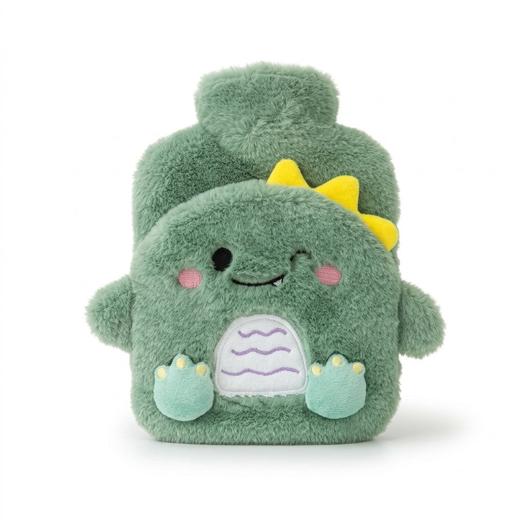 Bouillotte peluche dinosaure vert
