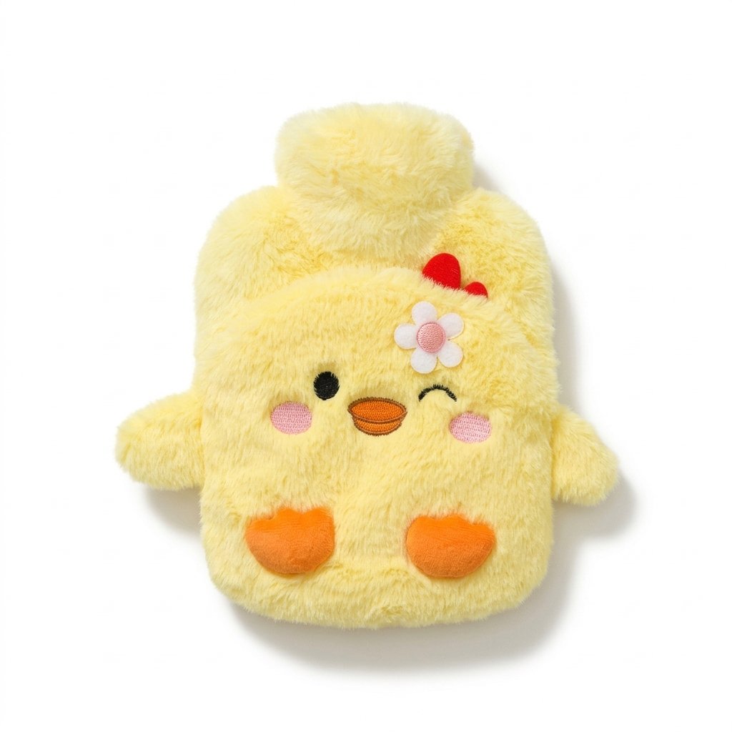 Bouillotte peluche poussin jaune