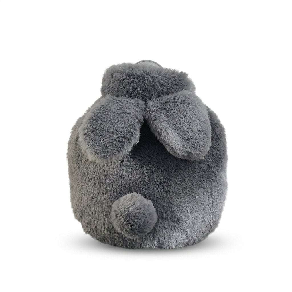 Bouillotte peluche lapin gris foncé