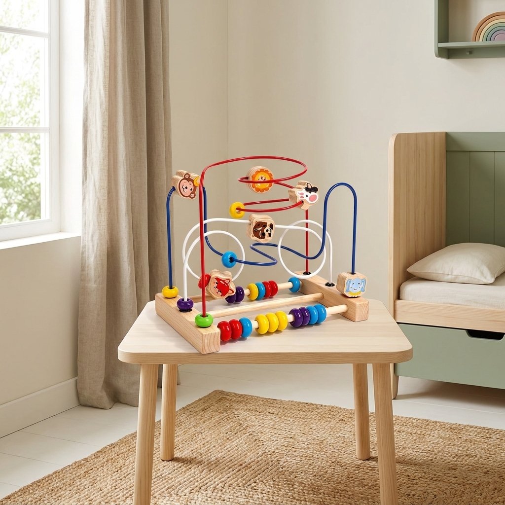 Circuit de motricité sur une table d'enfant