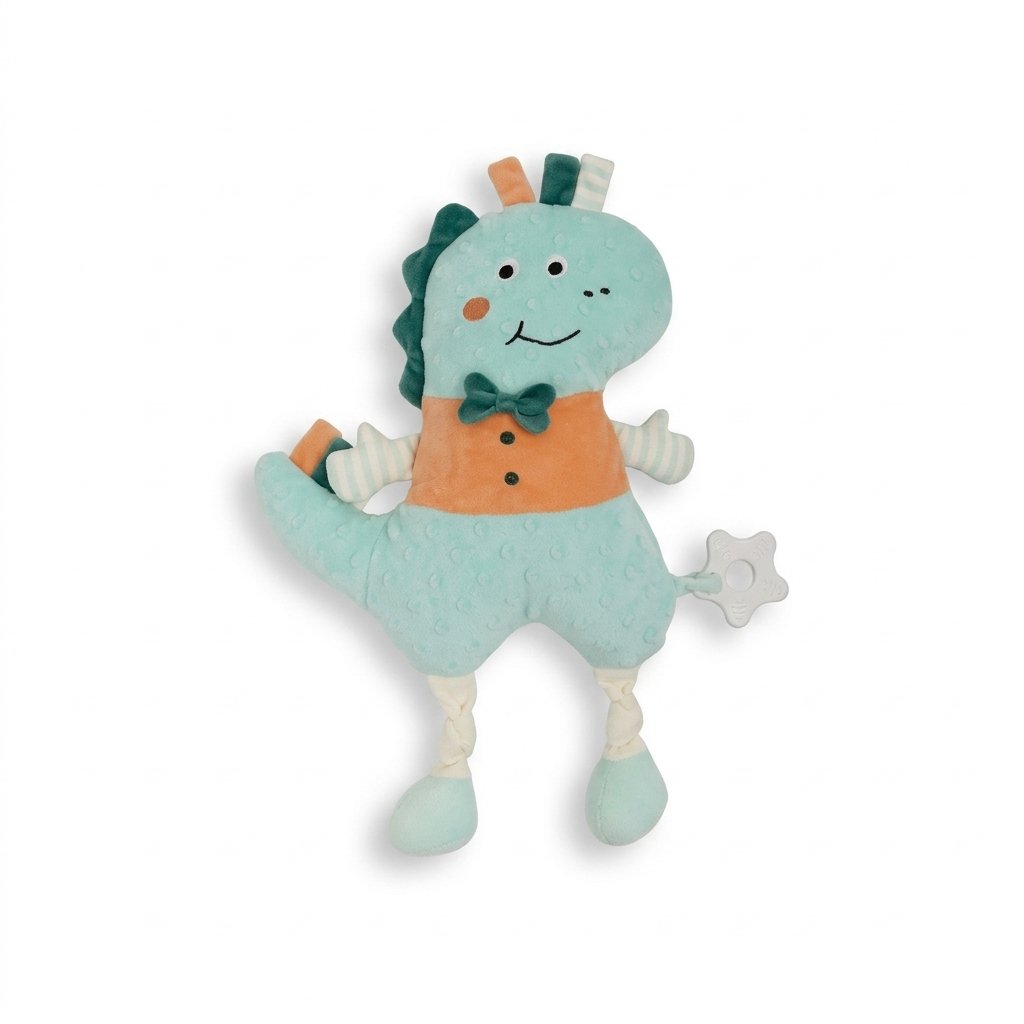 Doudou câlin dinosaure avec anneau de dentition
