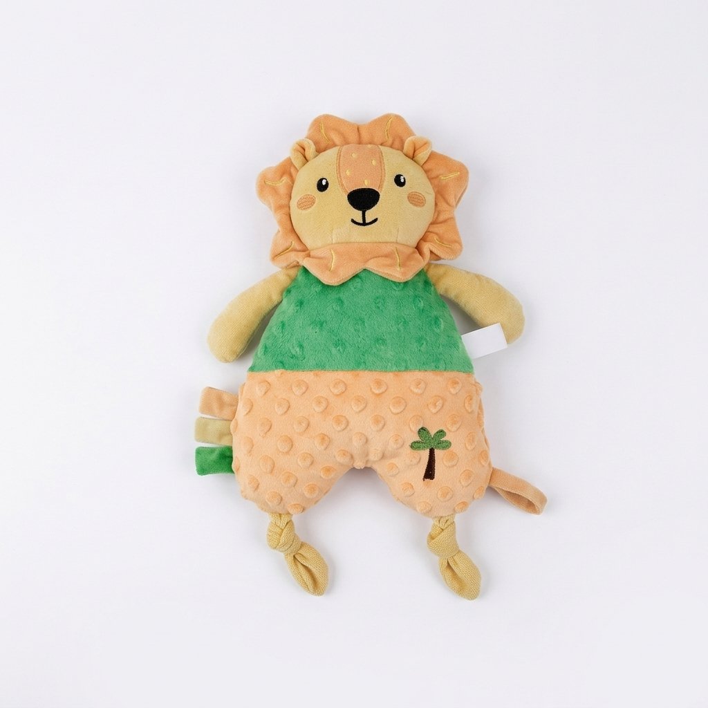 Doudou câlin lion avec anneau de dentition