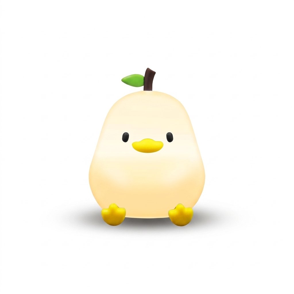 Veilleuse canard en forme de poire allumée