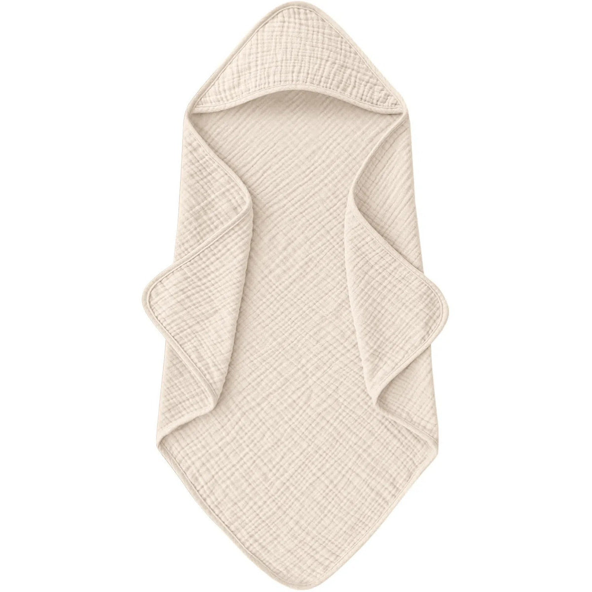 Cape de bain bébé en gaze de coton crème