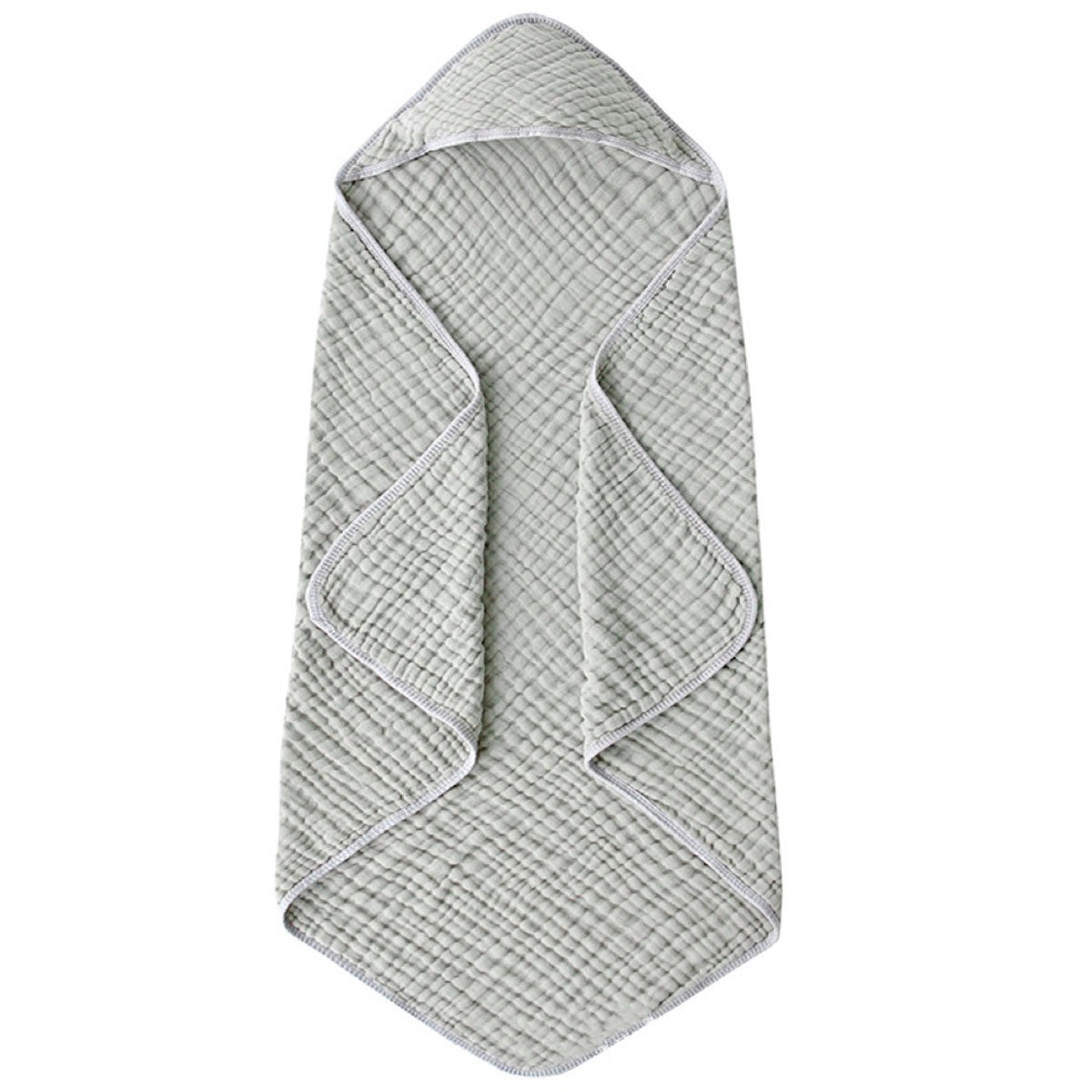 Cape de bain bébé en gaze de coton gris