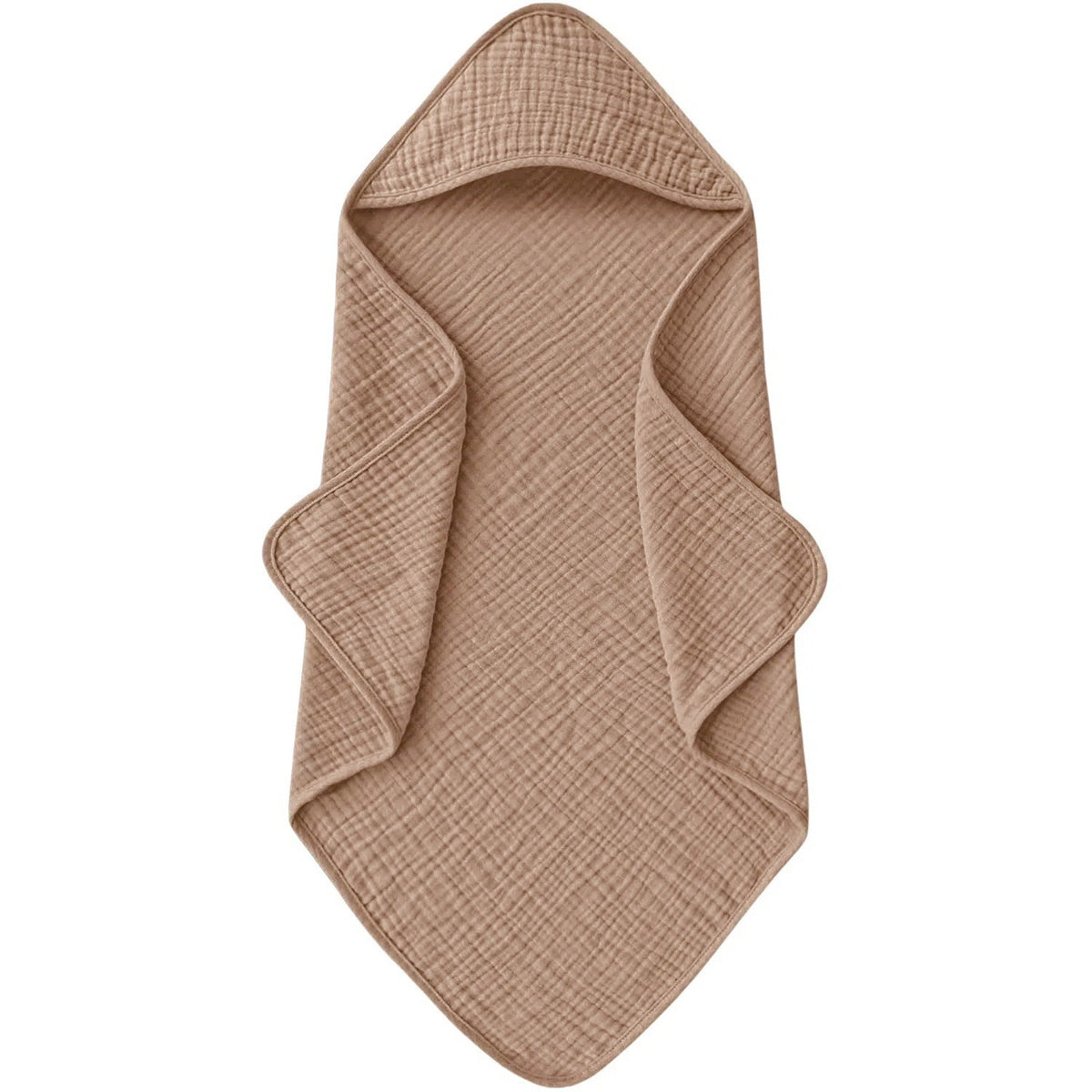 Cape de bain bébé en gaze de coton marron