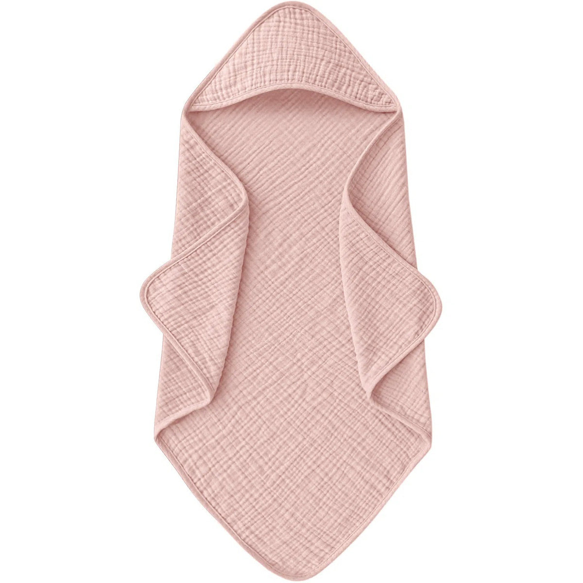 Cape de bain bébé en gaze de coton rose poudré