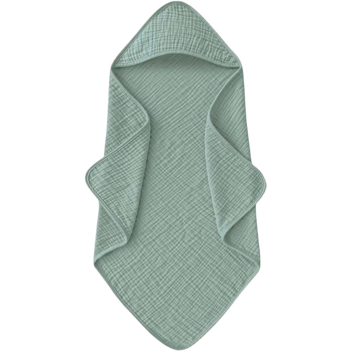 Cape de bain bébé en gaze de coton vert sauge