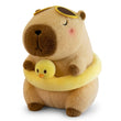 Peluche capybara avec sa bouée canard