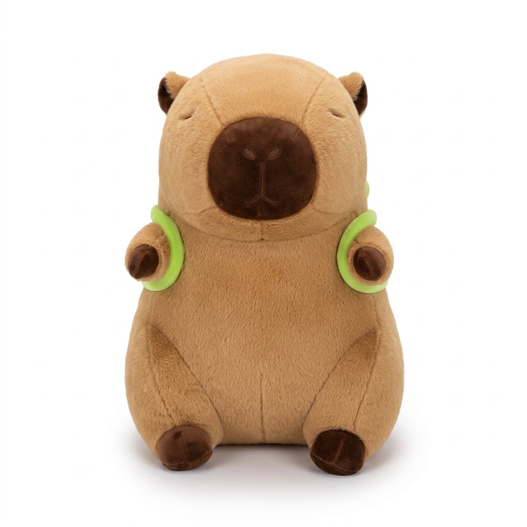 Peluche capybara avec une tortue sur le dos