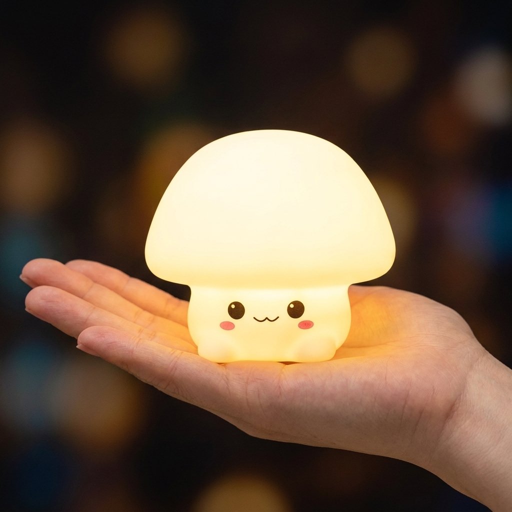 Veilleuse champignon dans la paume de la main