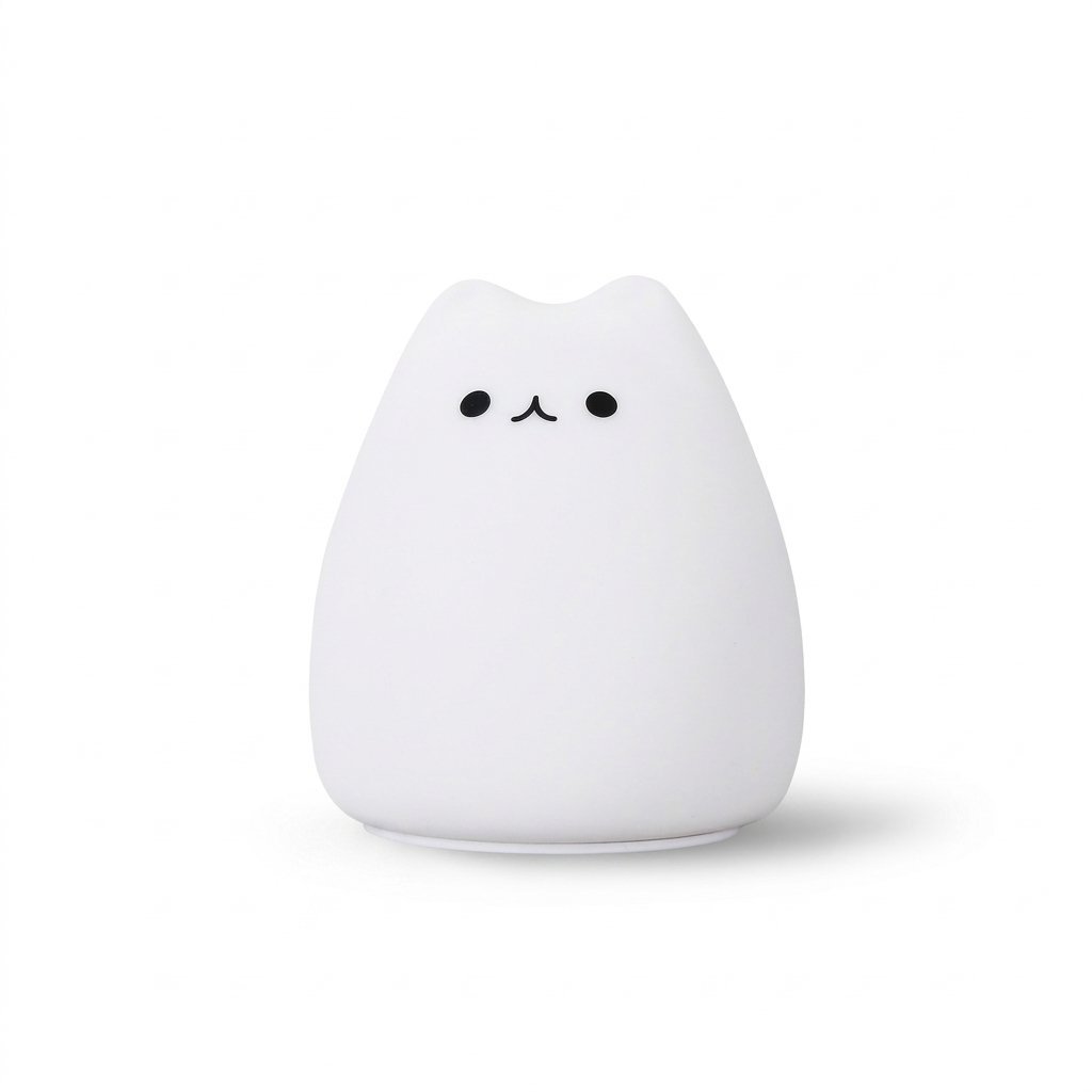 Veilleuse chaton blanche au petit museau