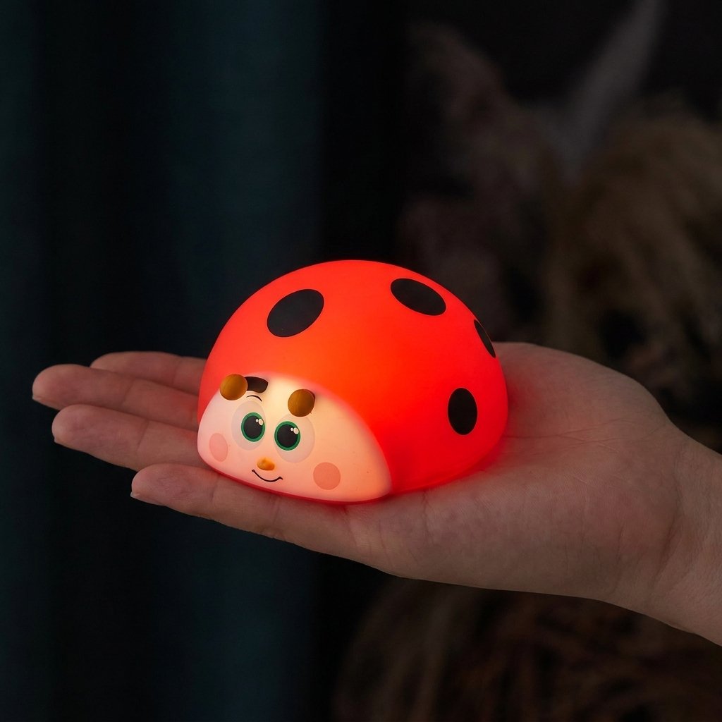 Veilleuse coccinelle dans la paume de la main