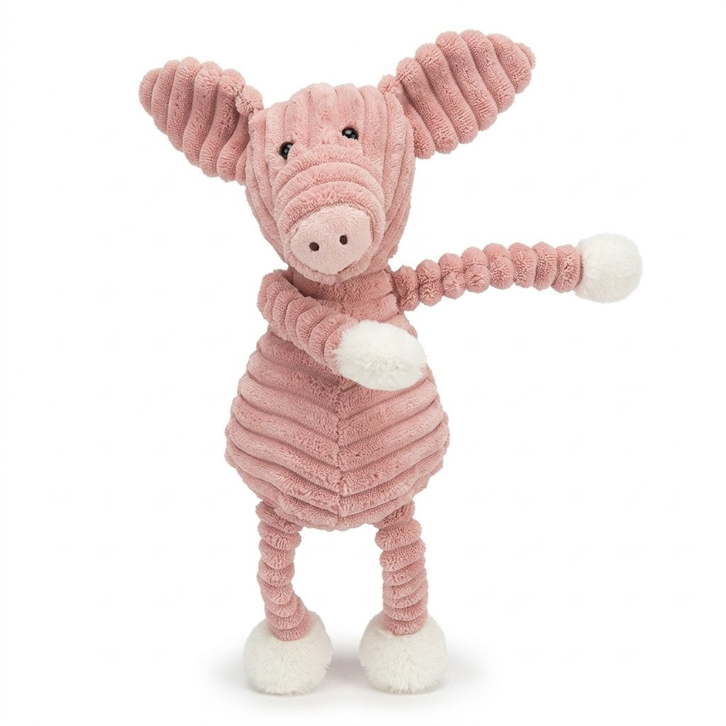 Peluche cochon en velours côtelé JOSÉPHINE