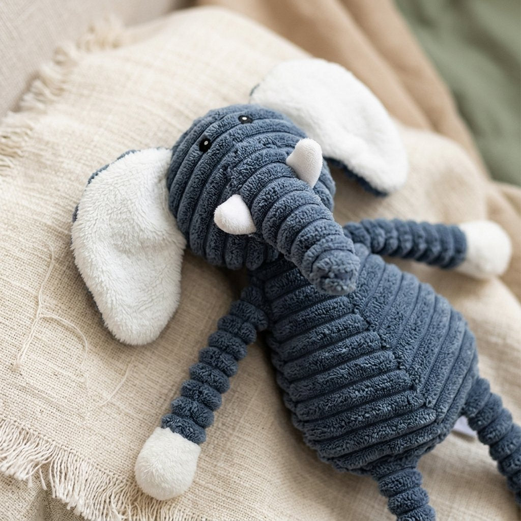 Détail du velours côtelé de la peluche éléphant Image