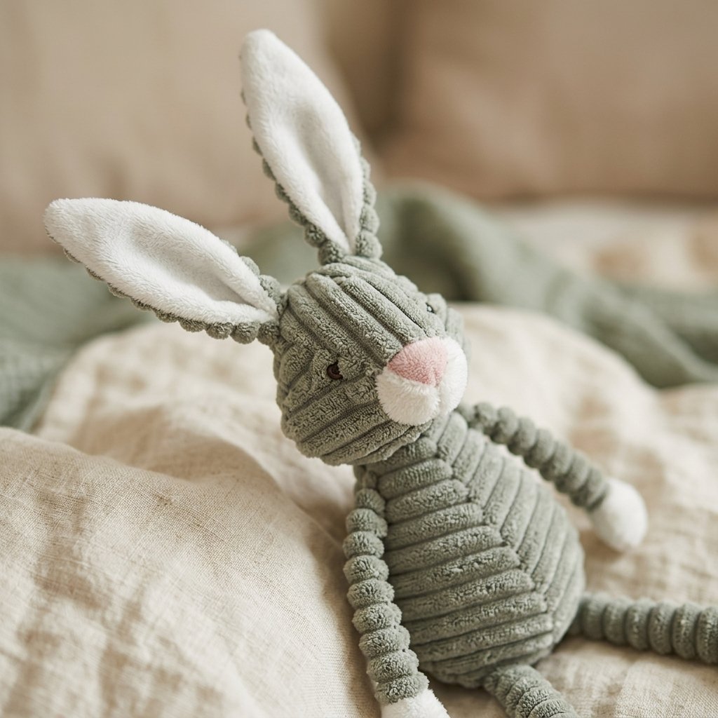 Détail du velours côtelé de la peluche lapin Image