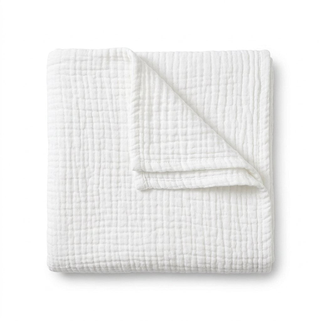 Couverture épaisse en gaze de coton blanc