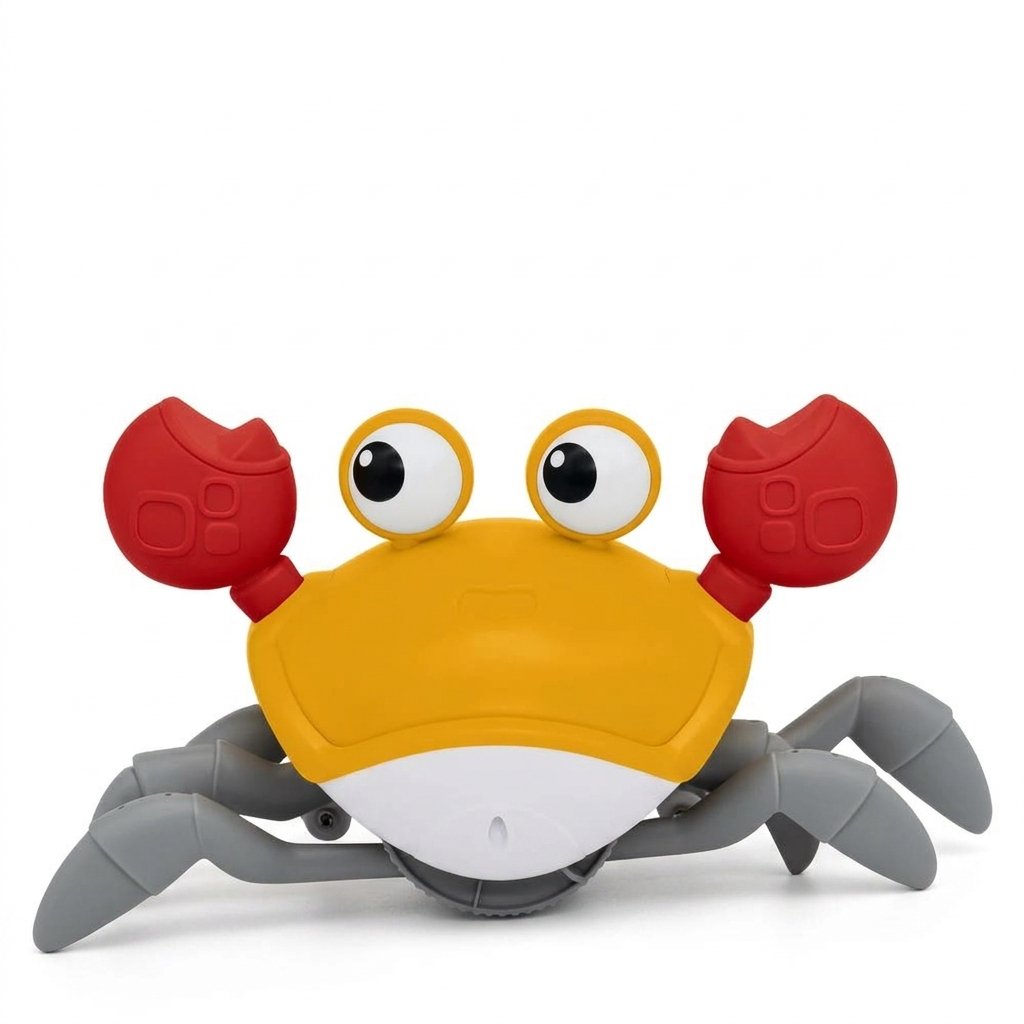 Jouet crabe qui marche orange aux pinces rouges