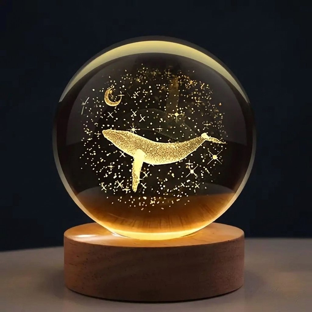 Détail de la gravure baleine, lune et étoiles
