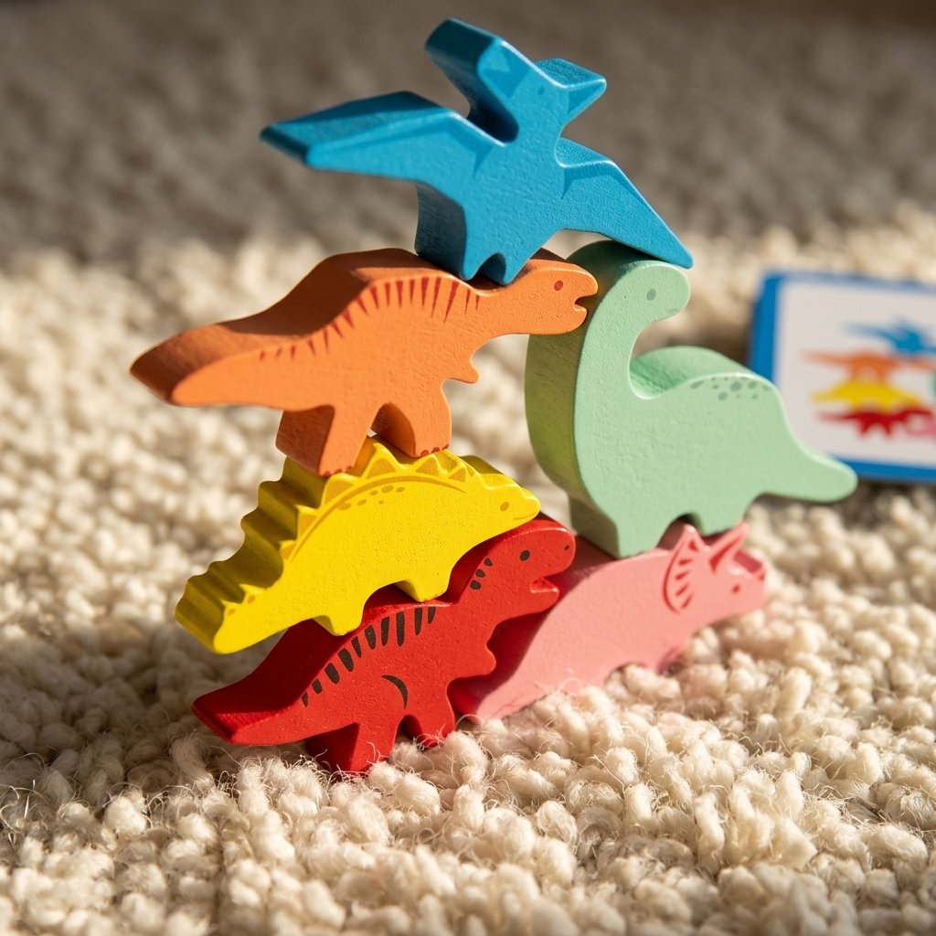 Détail du jeu d'équilibre dinosaures