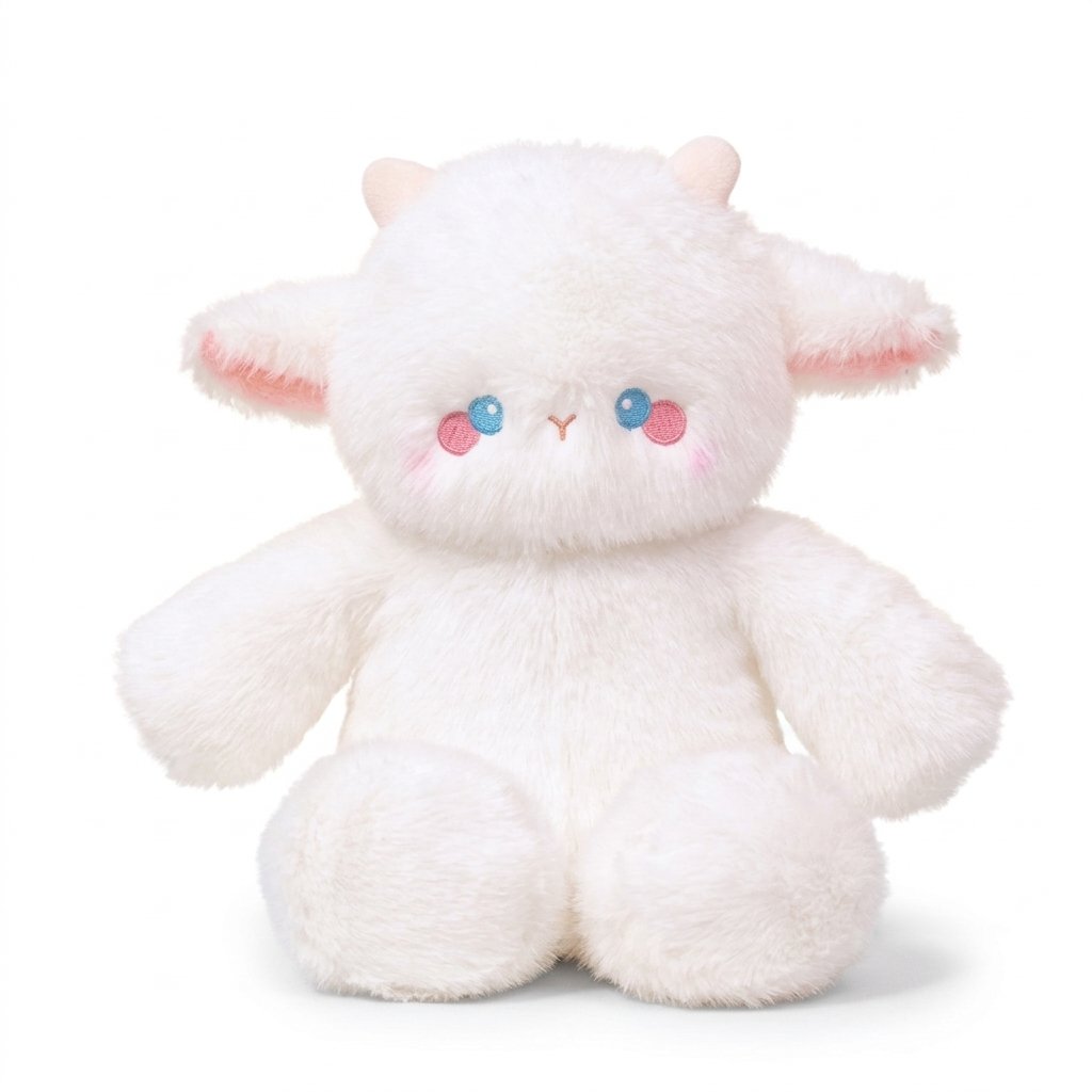 Peluche toute douce agneau blanc