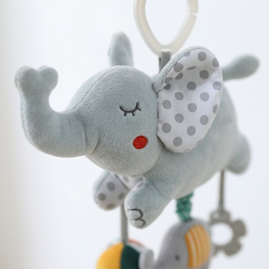 Gros plan sur la tête et l'oreille à pois de l'éléphant