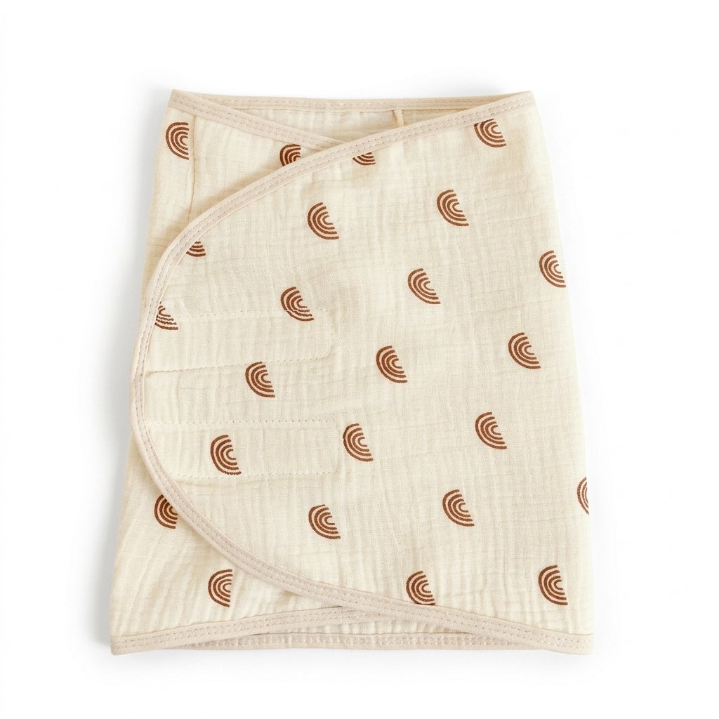 Bandeau d'emmaillotage imprimé arcs-en-ciel caramel