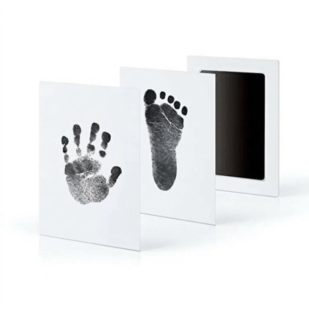 Kit empreinte bébé encre noire avec deux cartes