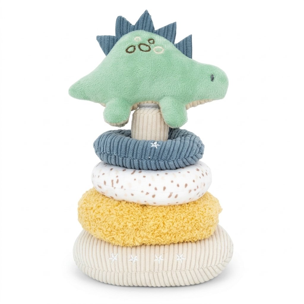 Jouet à empiler en tissu avec dinosaure en peluche