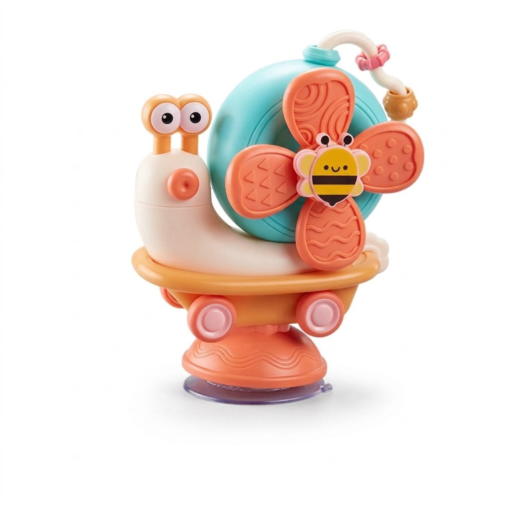 Jouet ventouse bébé escargot orange avec moulin