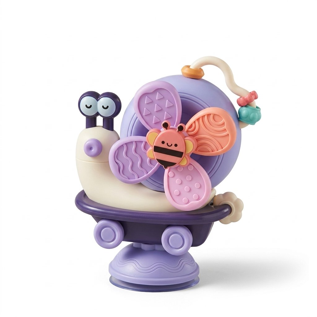 Jouet ventouse bébé escargot violet avec moulin