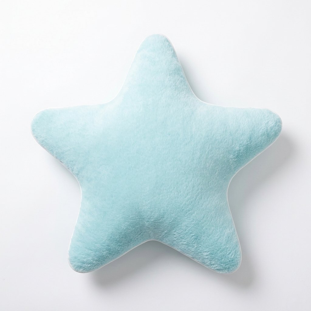 Peluche coussin étoile bleu ciel