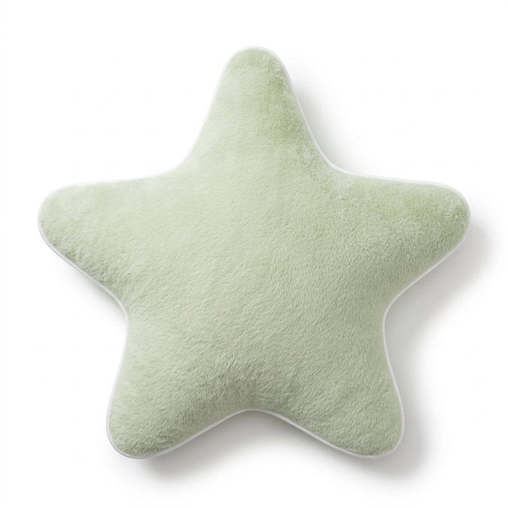 Peluche coussin étoile vert sauge