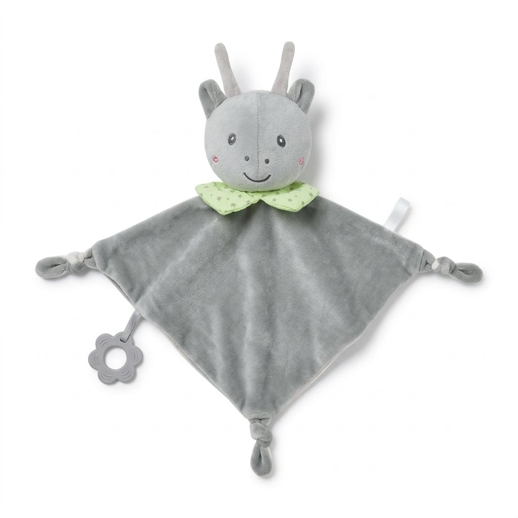 Doudou plat petit cerf NOUCHKA en velours gris