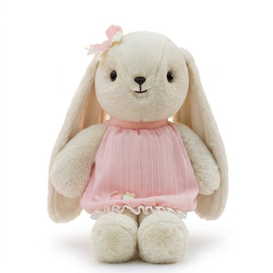 Peluche lapin HORTENSE en robe rose