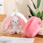 Doudou peluche lapin fraise - TESS - Vignette | Mon ami doudou