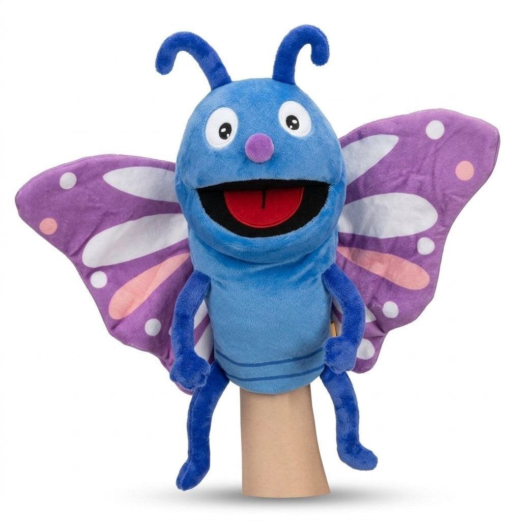 Marionnette à main papillon en peluche