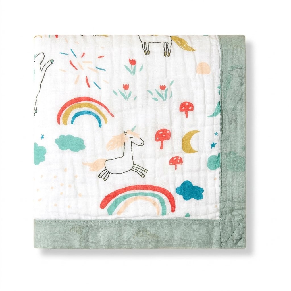 Lange gaze de coton imprimé arcs-en-ciel