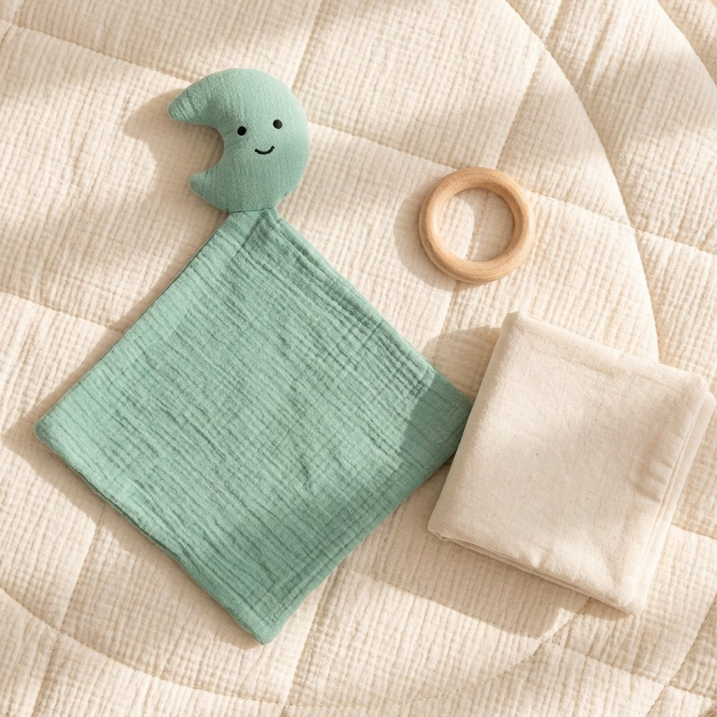 Doudou lune sur un tapis de jeu Image