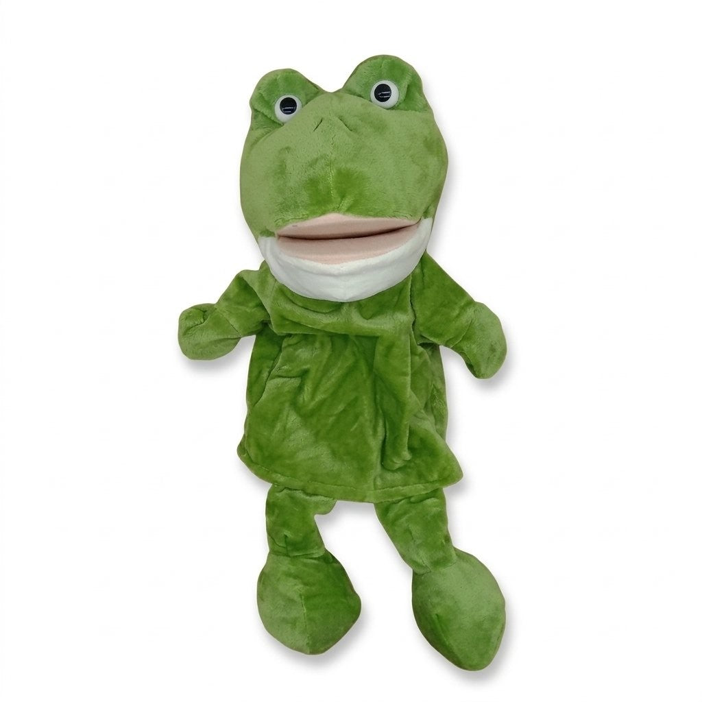 Marionnette à main grenouille en peluche