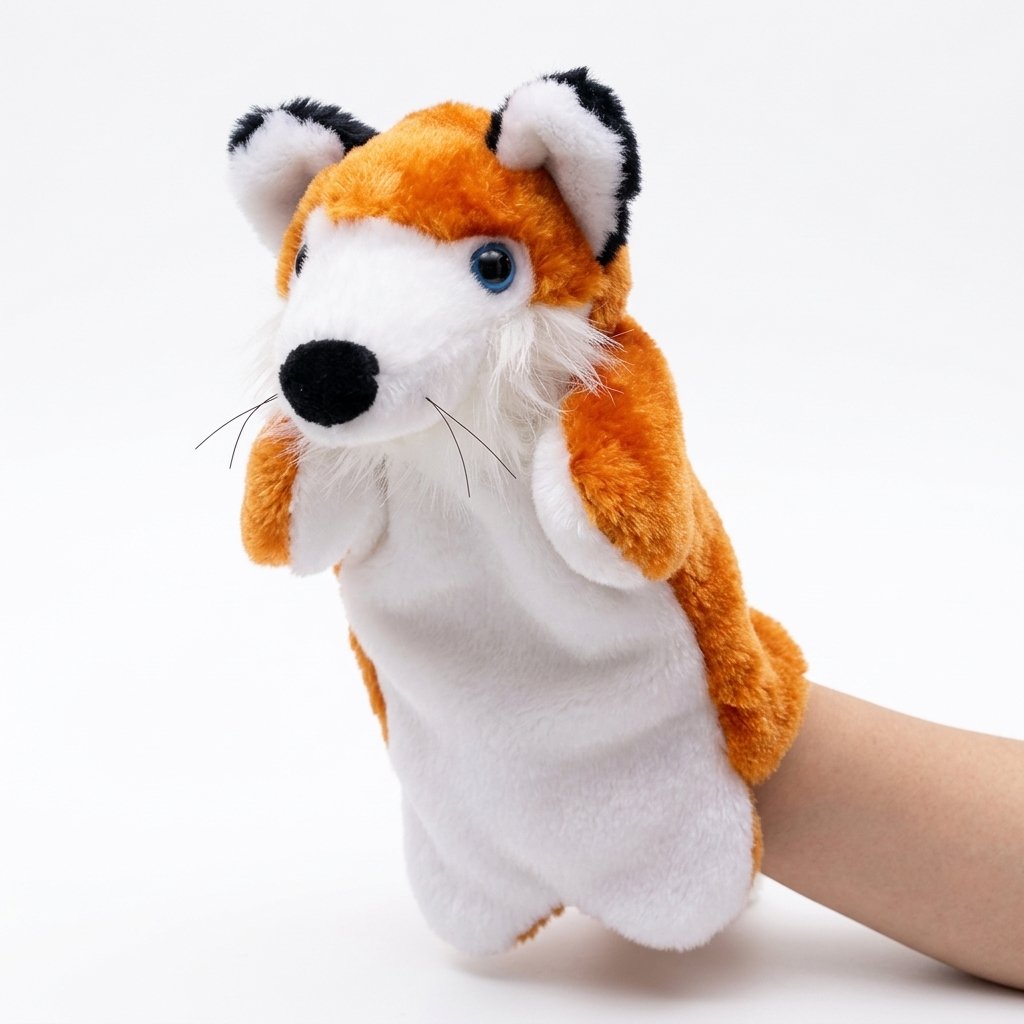 Marionnette à main en peluche renard