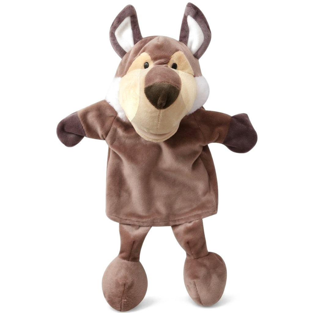 Marionnette à main loup en peluche