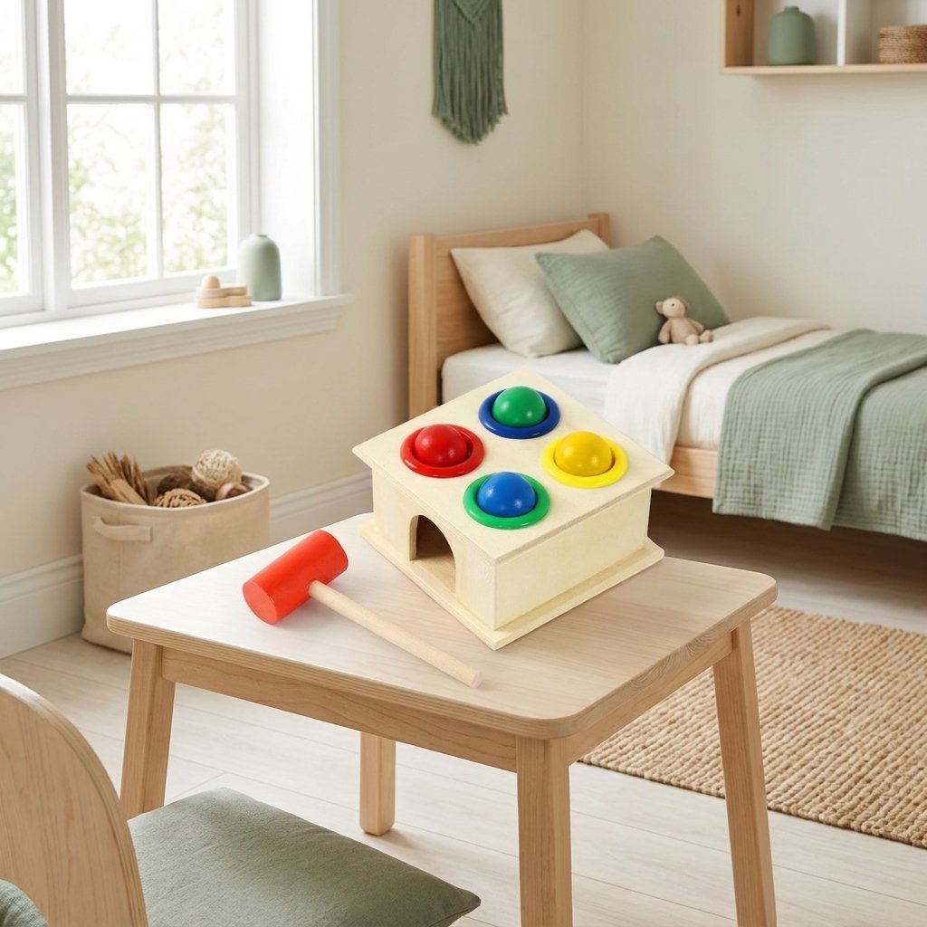 Banc à marteler sur une petite table