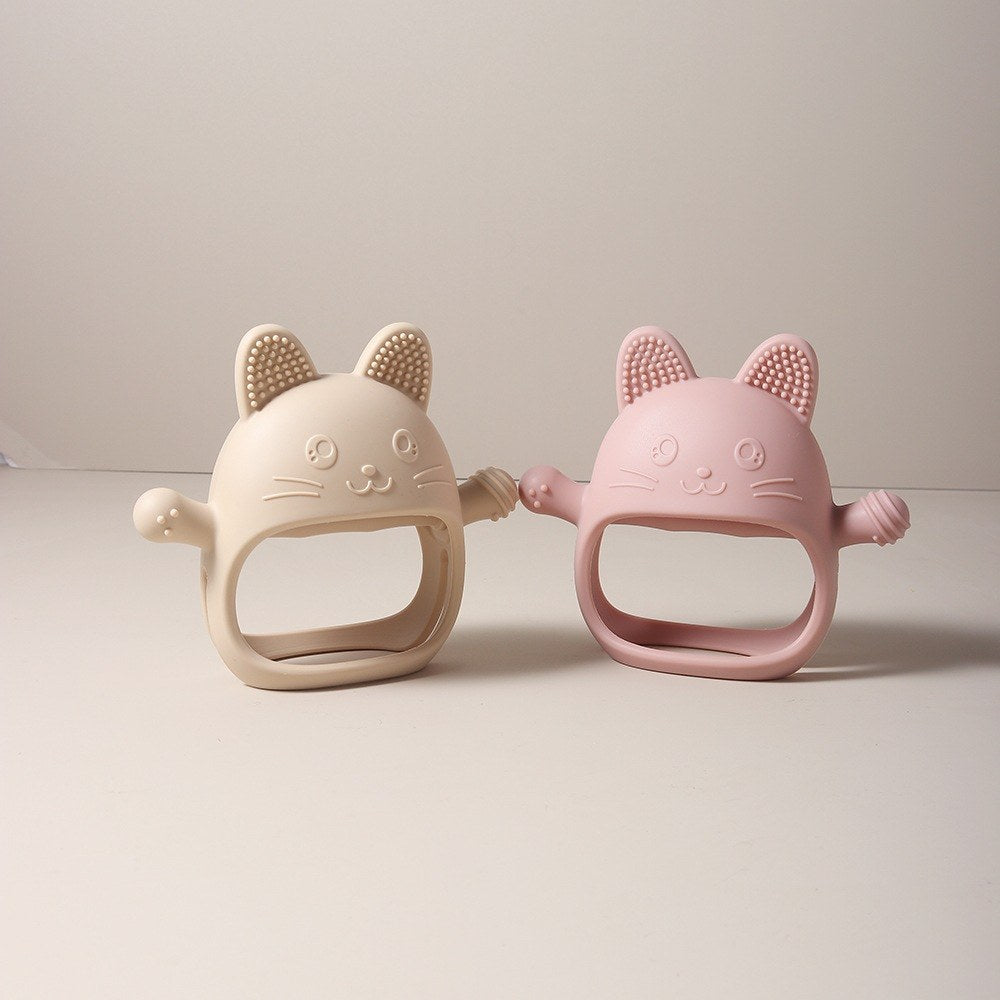 Anneaux de dentition chat crème et rose