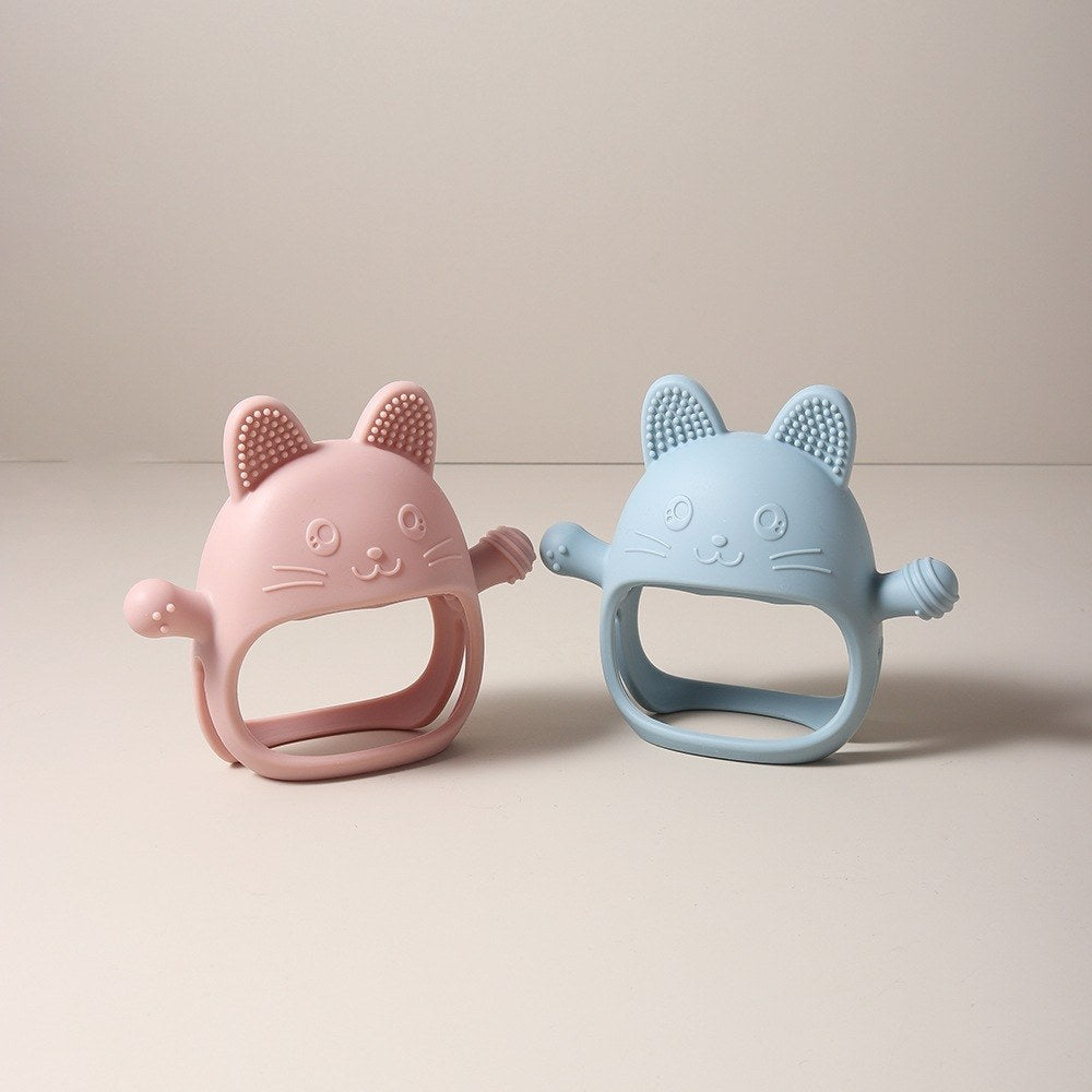 Anneaux de dentition chat rose et bleu