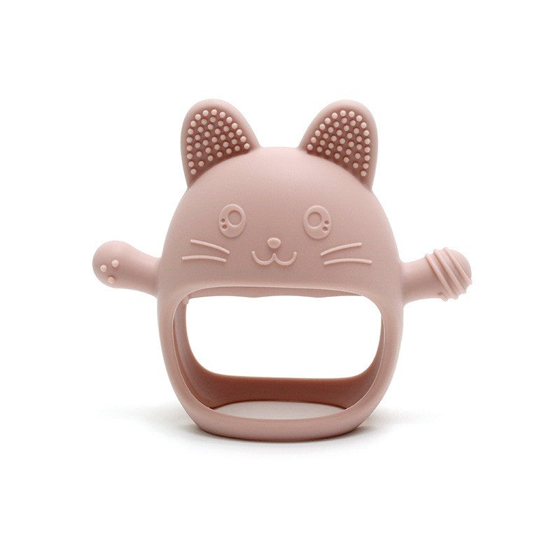 Anneau de dentition chat à enfiler rose