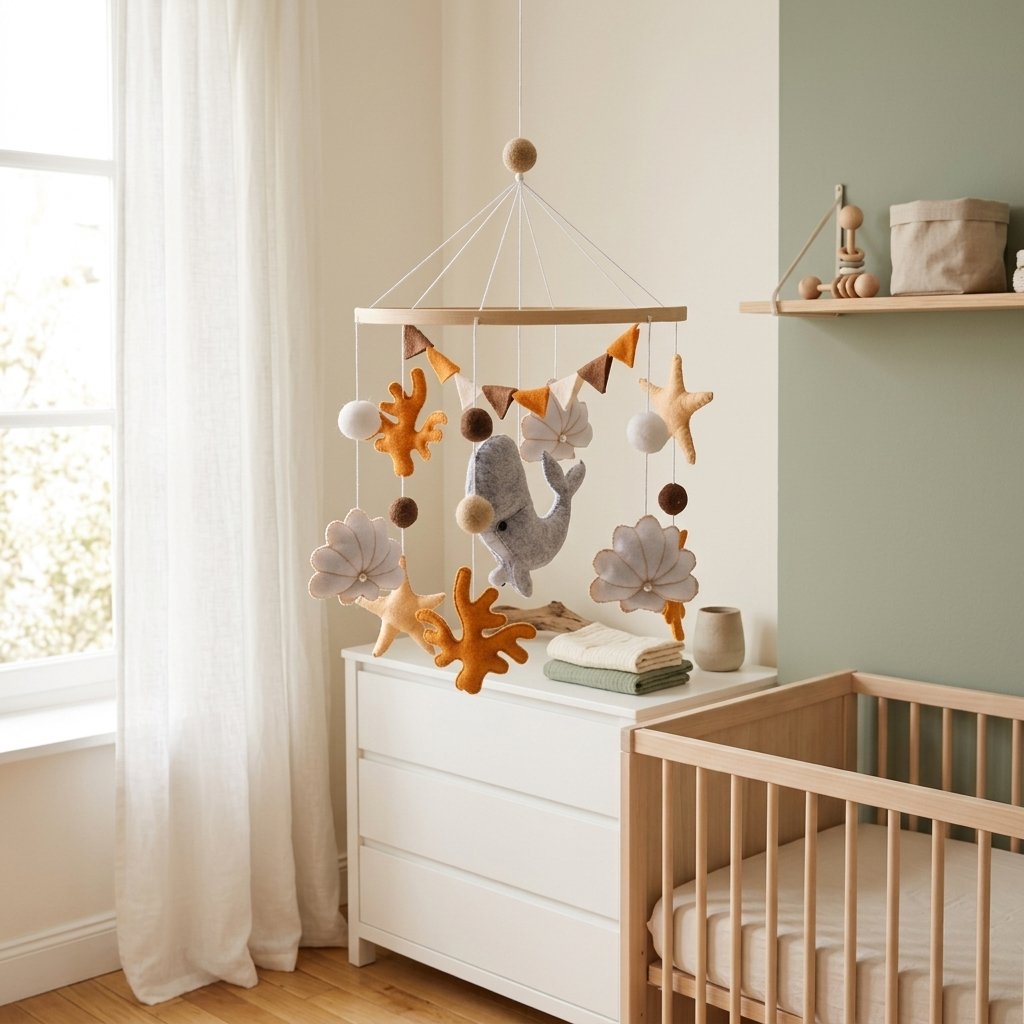 Mobile océan suspendu dans une chambre de bébé