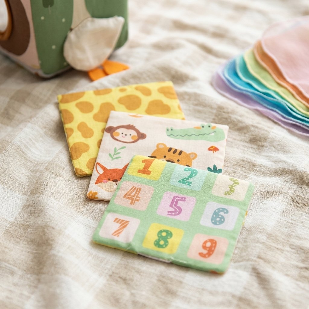 Trois cartes en tissu froissé