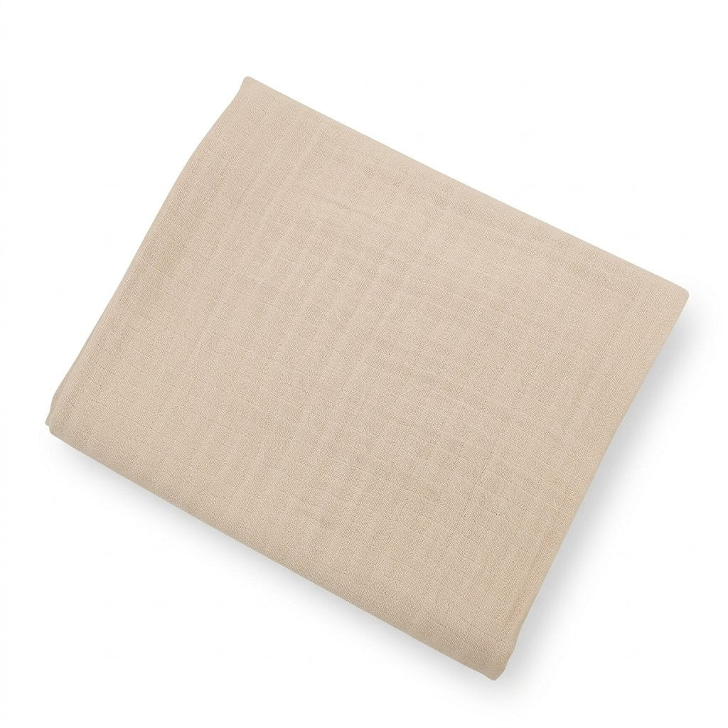 Lange en mousseline de coton uni beige