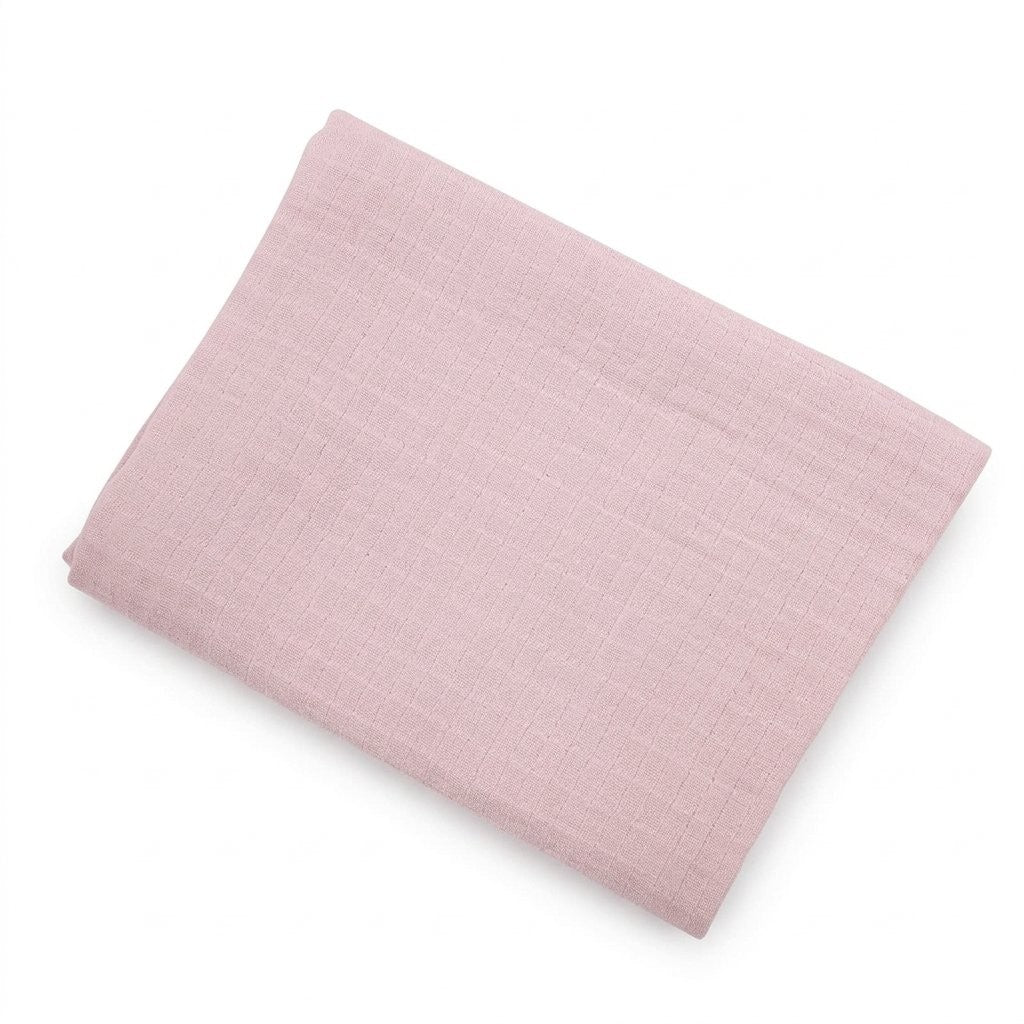 Lange en mousseline de coton uni rose poudré